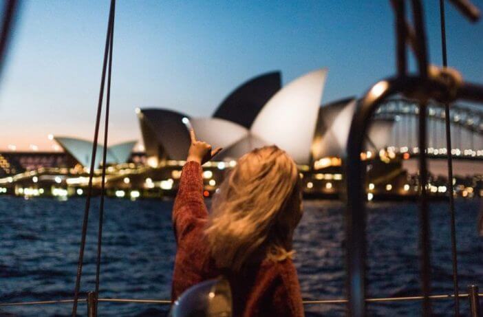 Woman at Sydney harbour after international lottery win