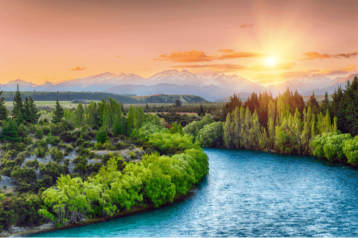 New Zealand river landscape