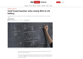 Gold Coast teacher wins nearly $1m in US lottery
