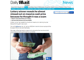 Lottery winner almost missed massive prize because he thought it was a scam